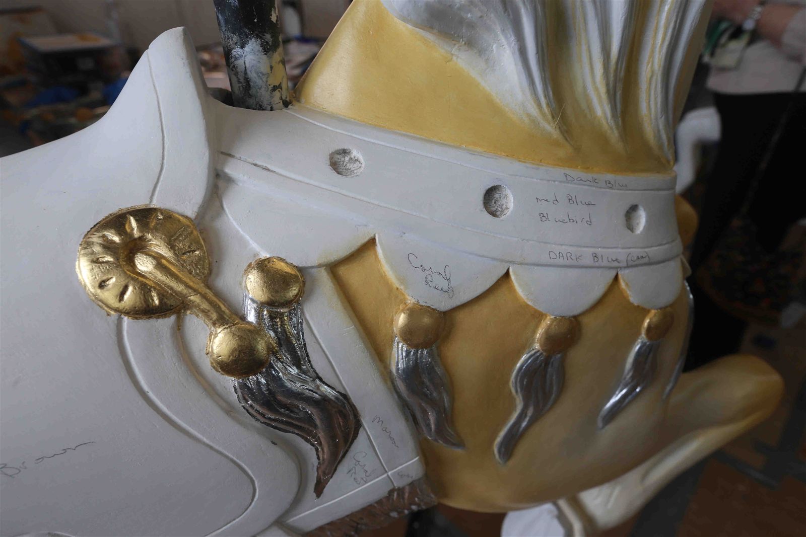 Buffalo Heritage Carousel restoration team's work in progress